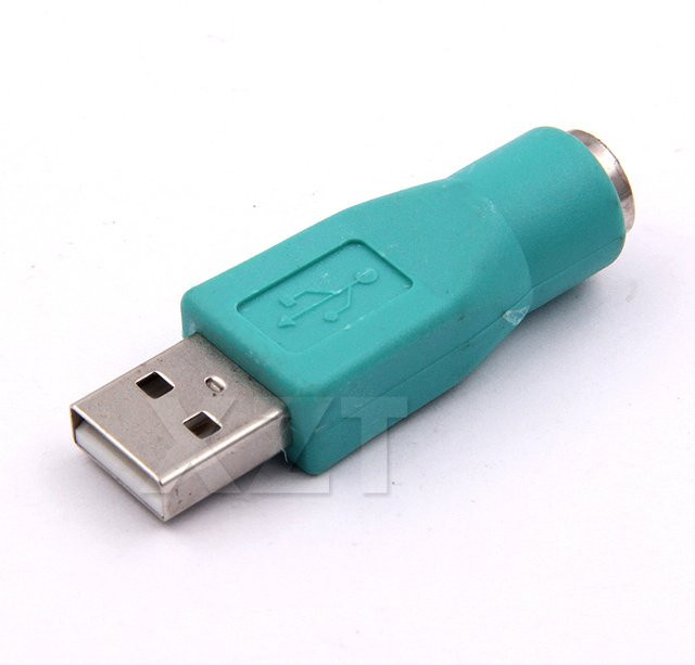 WYMECT USB auf PS2 Adapter Konverter für Tastatur und Maus in Türkis - Bild 1