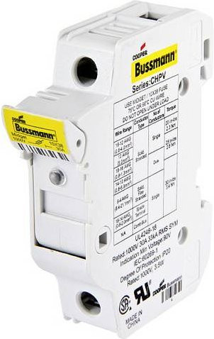 Eaton CHPV2U Sicherungshalter 2-polig 32A 1000V für Feinsicherungen 10,3 x 38 mm, 6 Stück, Weiß - Bild 1