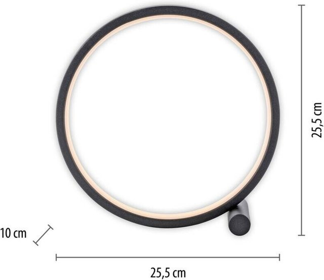 Just Light LED-Tischleuchte Mini Ritus in Schwarz aus Eisen, Durchmesser: 25,5 cm - Bild 1