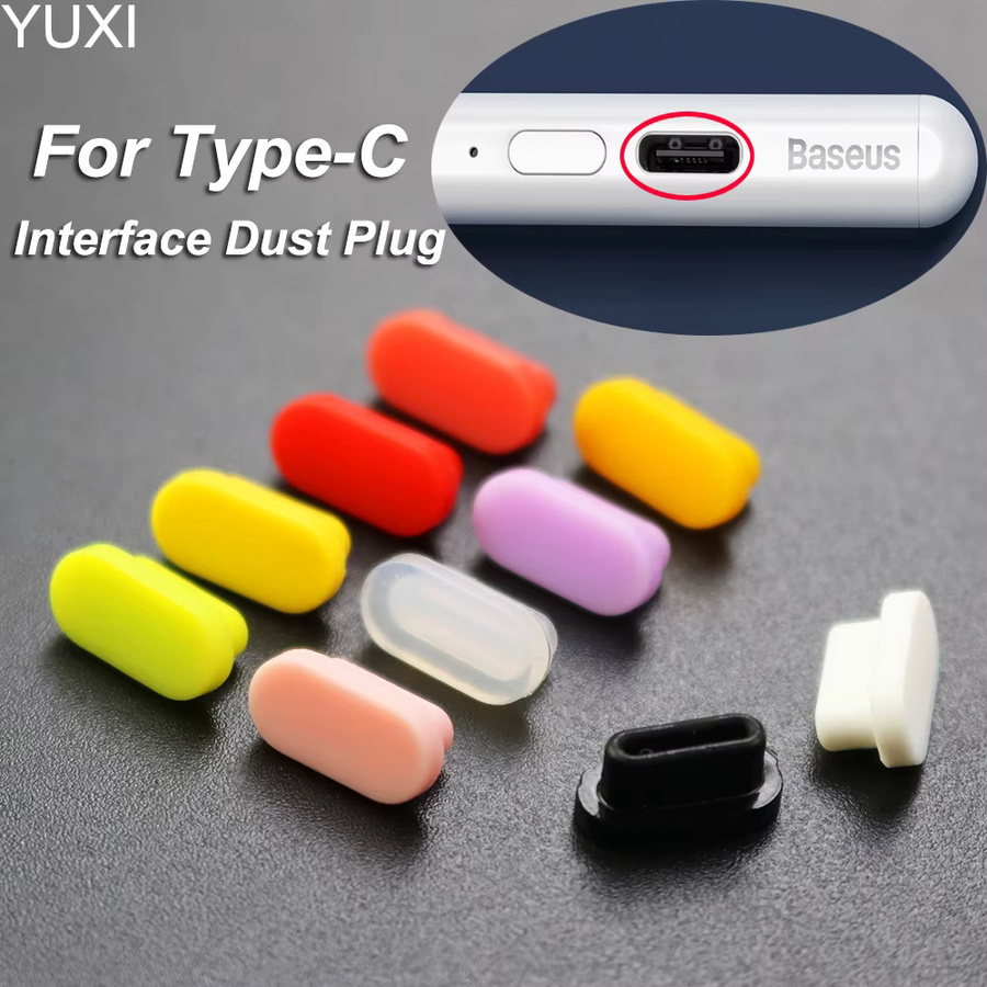 Yuxi 10er Set USB Typ-C Staubschutzstecker in Transparent zum Schutz deines Ladeports - Bild 2