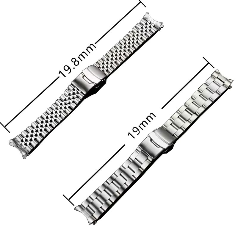 Hiyii Uhrenarmband Edelstahl, Silber, 20 22 mm - Bild 1