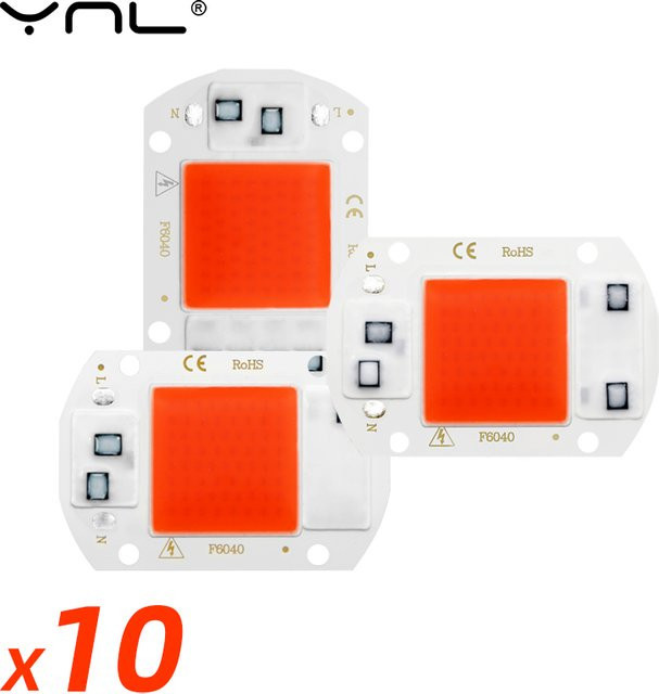 YNL 10er Set COB Chip LED Pflanzenlampe mit Vollspektrum für Indoor-Anbau, integrierte LED Phyto Lampe - Bild 1