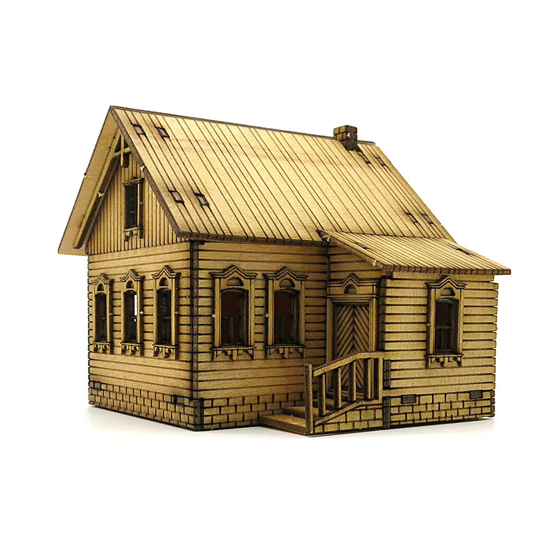 GRAPMAN Europäische Architektur Reihenhaus Laden Kirche, Holz-Bausatz, DIY Puzzle-Modellbausatz - Bild 2