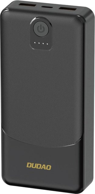 Externer Akku Dudao K10 mit 10000mAh, 12W und USB-A sowie USB-C Anschlüssen, Schwarz - Bild 1