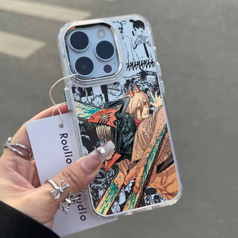 Chainsaw Man Anime Handyhülle für Apple iPhone 17 AIR 16E 15 14 13 12 11 Pro Max Plus Transparente Weiche Schutzhülle - Bild 2
