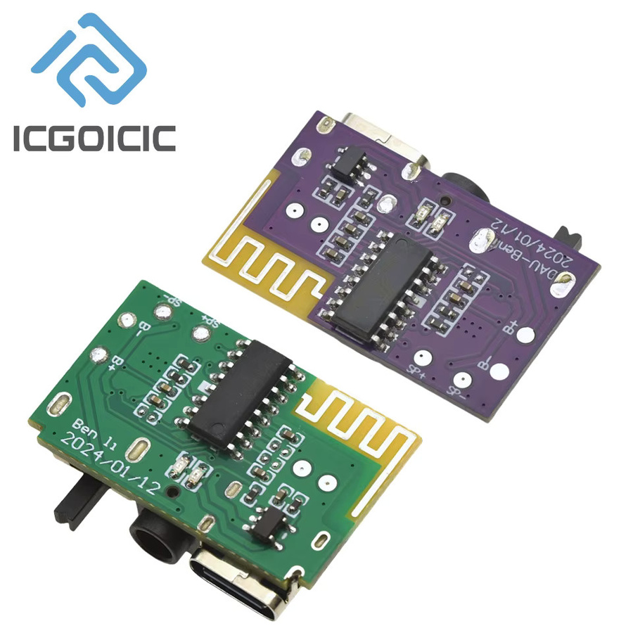 Bluetooth 5.4 Mono Verstärker Decoder MP3 Player mit 3,5mm AUX Modul Empfänger in Grün/Lila - Bild 2
