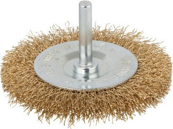 Wolfcraft Drahtbürste aus Messing in Grau mit einem Durchmesser von 65 mm für Holz und Metall - Bild 1
