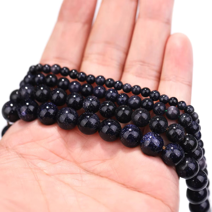 SANSWL Blaue Sand Perle, Armband, Halskette, Anhänger, Ohrringe - Bild 4