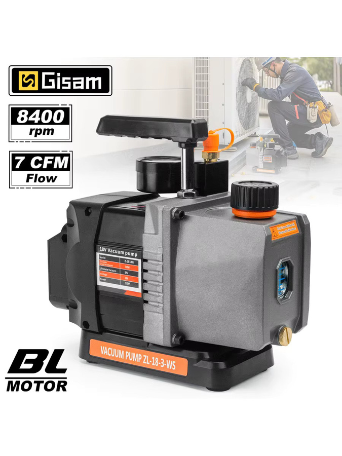 Makita Bürstenlose Kältemittel-Vakuumpumpe für Klimaanlagen mit 1/2 PS, 8400 U/min und 7 CFM, kompatibel mit Makita 18 V Akku - Bild 7