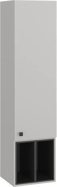 Vicco Hängeschrank Gerta Badschrank Grau-Schwarz mit Tür und offenen Fächern, B: 37,5 cm, H: 150 cm - Bild 2