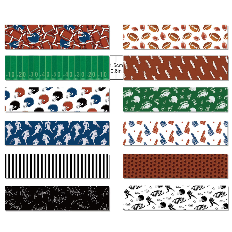 12 Stück Washi Tape Set mit Sport Design für Scrapbooking und DIY Journaling in Mehrfarbig - Bild 3