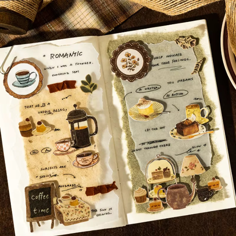 Mr.Paper Tee-Aufkleber mit Cartoon-Teetassen und Desserts, 30 Blatt pro Packung, PET-Aufkleber in Multicolour für dein Sammelalbum und deine Dekoration - Bild 4