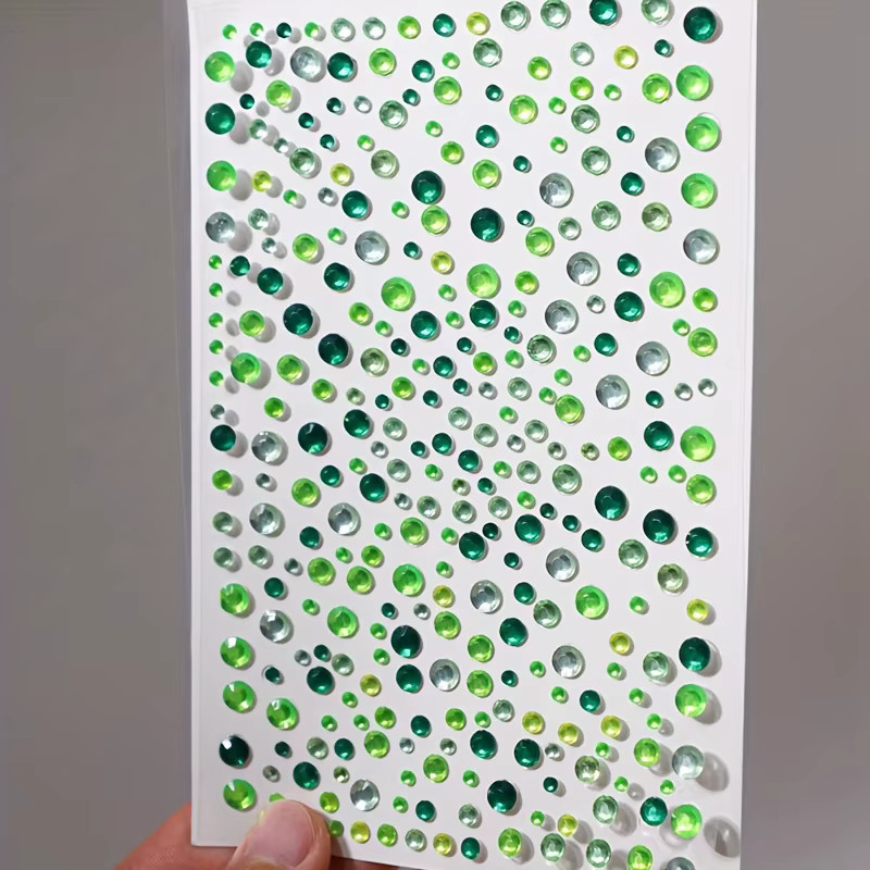 Synthetische Edelstein Aufkleber, Grün, Strass - Bild 2
