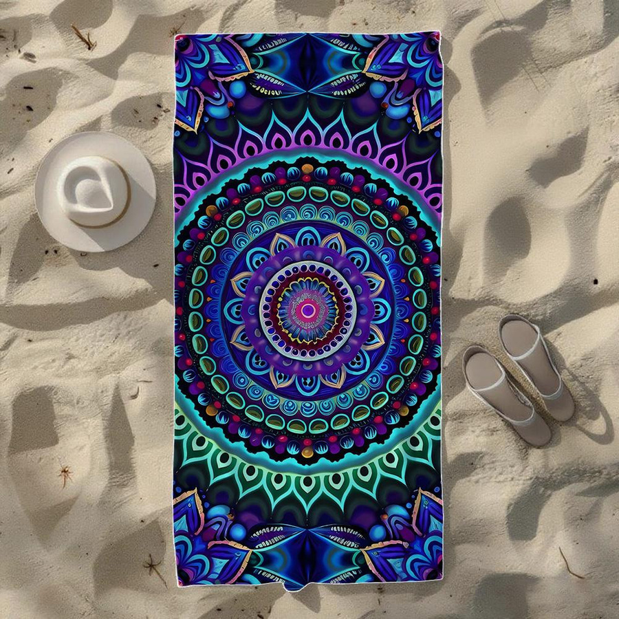 Strandtuch Sonnenwelle & Lotus Mandala von JMG Household Supplies, weich und schnelltrocknend, B/H: 70 x 140 cm - Bild 2