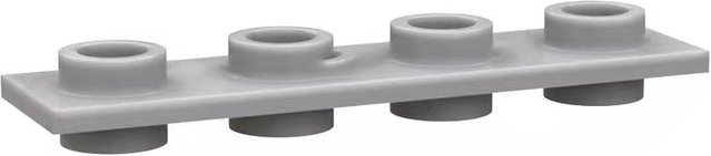 SixBricks Spezial 2431W 1x4 Dünne Doppelseitige Bauplatten-Set, 10-teiliges Set, Grau - Bild 1
