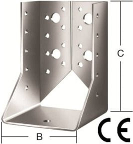 VORMANN Balkenschuhe innen aus sendzimirverzinktem Stahl, Farbe Silber, B/H/D: 80 x 120 x 2 mm - Bild 1