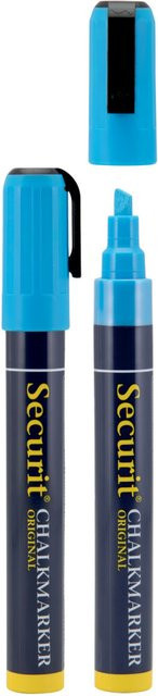 Securit 2er-Set Flüssigkreidestifte mit abgeschrägter Spitze in Blau, Schriftbreite 2-6 mm - Bild 1