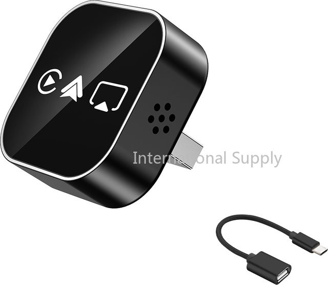 NUOYING 4-in-1 Kabelloser CarPlay Adapter mit Android Auto, Mirror Link und WiFi/Bluetooth Verbindung in Schwarz - Bild 1