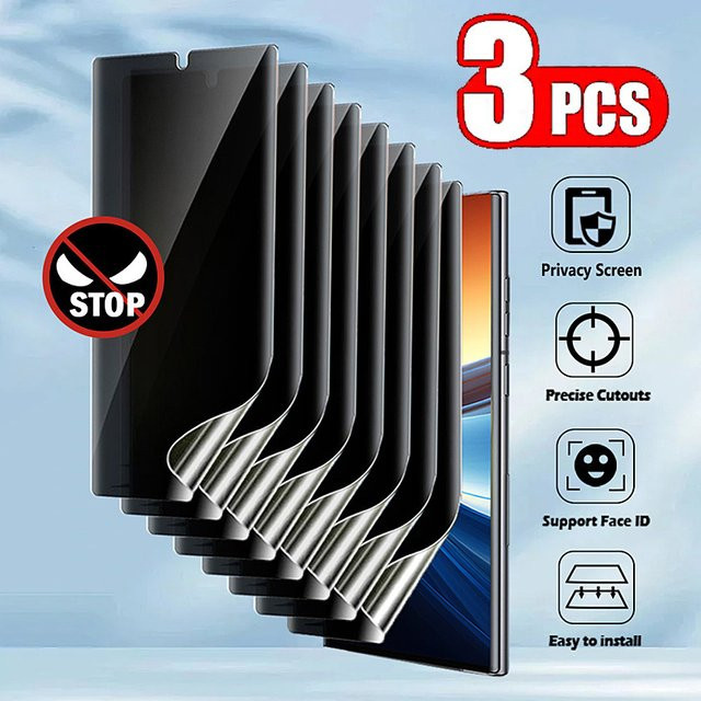 3er-Pack Privatsphäre Hydrogel Displayschutzfolie für Motorola Moto G Play Stylus Power 5G 2025 2026 und Edge Razr 60 Ultra Anti-Spy Schutzfolie transparent - Bild 1