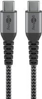 goobay USB-C auf USB-C Kabel in Silber/Grau, Länge: 60 cm - Bild 1
