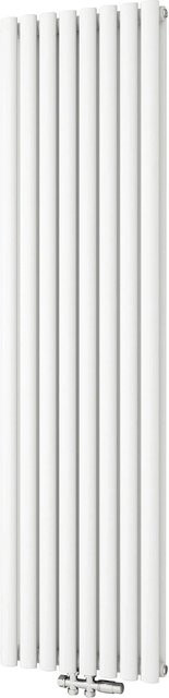 Duschparadies Röhrenheizkörper Oval Weiß Doppellagiger Paneelheizkörper für Warmwasserbetrieb B: 47,2 cm, H: 180 cm, 2115W - Bild 1
