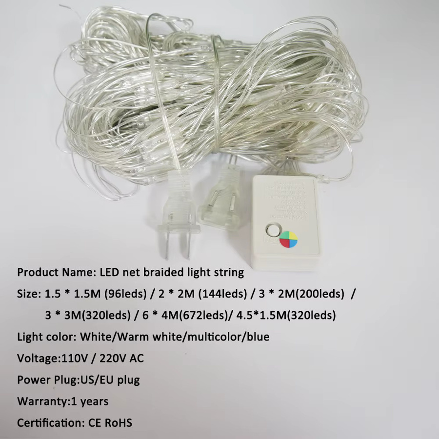 LED Netzlichtkette Warmweiß für Weihnachten, Party und Hochzeit, 220V EU Stecker - Bild 2