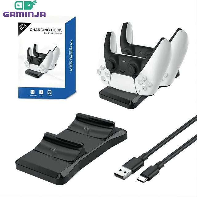 Gaminja P51 Doppel-Ladestation für PS5 Controller in Schwarz - Bild 1
