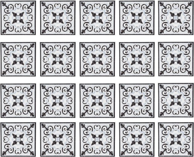 20 Stück selbstklebende Fliesenaufkleber von GoolRC aus PVC in Weiß mit diagonalem geometrischem Design - Bild 1