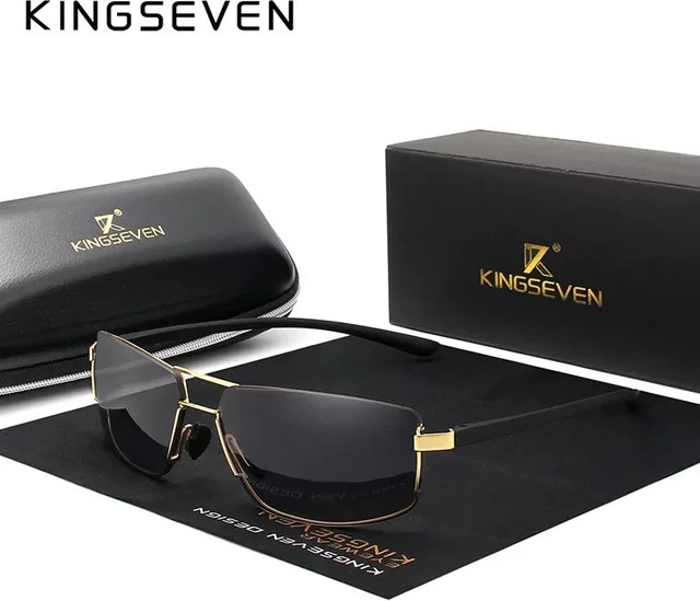 Kingseven Sonnenbrille, quadratisch, schwarz, Unisex - Bild 1