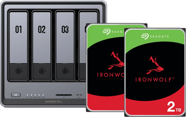UGREEN NASync DXP4800 Plus NAS-System mit 2x 2 TB Seagate IronWolf Festplatten in Grau - Bild 1