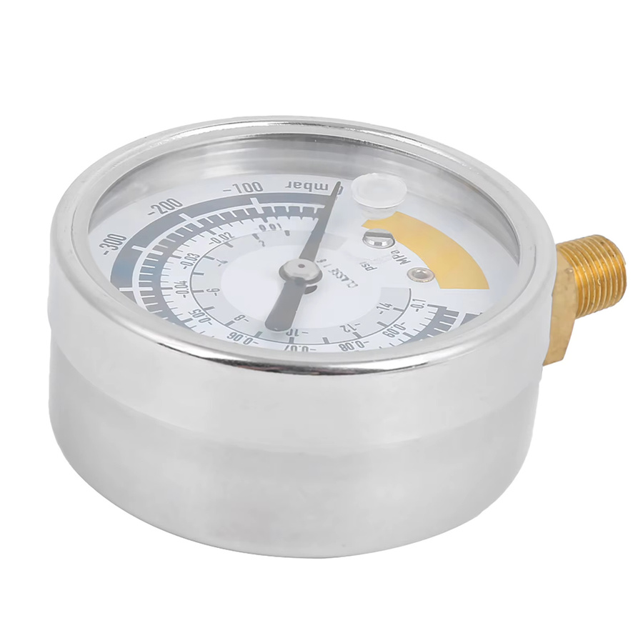 KKMOON Druckmessgerät für Vakuumpumpen mit NPT 1/8 Zoll Anschluss, 0-14 psi, Silber - Bild 1