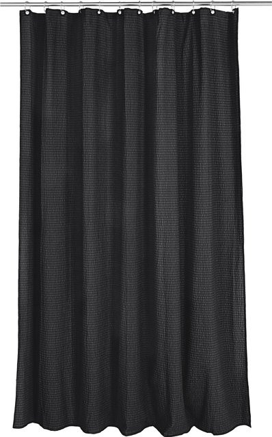 LIVARNO Premium Seersucker Duschvorhang aus Polyester in Schwarz, B: 180 cm, H: 200 cm - Bild 1