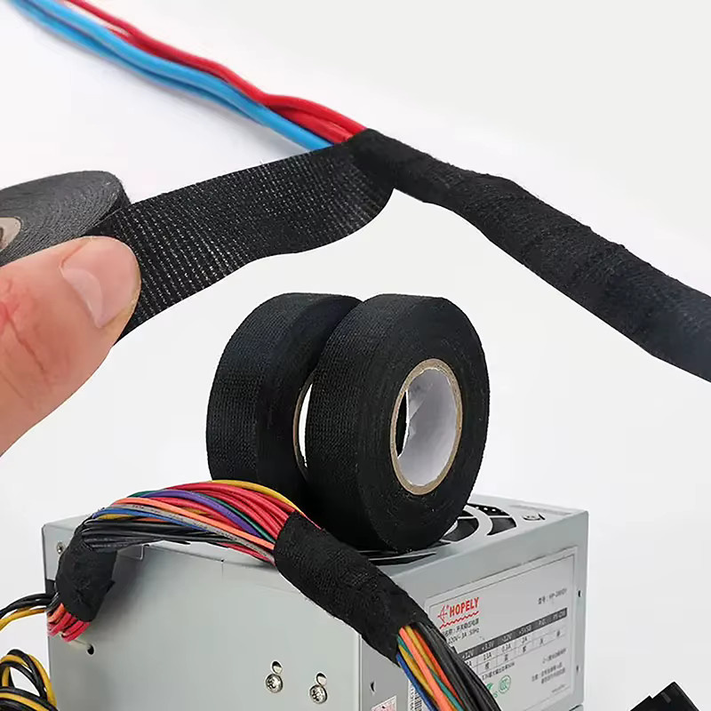 Selbstklebendes Fuzzy-Fleece-Isolierband in Schwarz, 15 Meter hitzebeständiges Kabelbaumband für elektrische Verpackungen im Innenbereich - Bild 4
