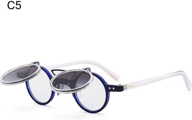 Yiran Health & Beauty Sonnenbrille, rund, Kunststoff, blau, Damen - Bild 1