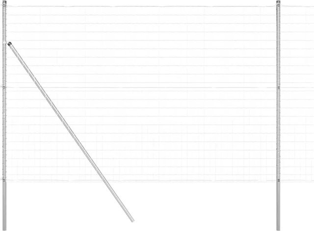 vidaXL Zaun mit Pfosten aus Stahl und PVC in Silber, Höhe: 150 cm, Länge: 10 m - Bild 1