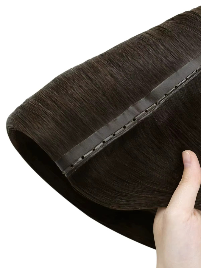 Moresoo Butterfly Weft Haarverlängerung, 50 g, Remy Echthaar, glatt - Bild 6
