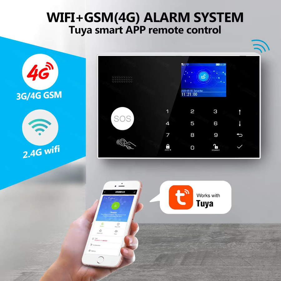 KERUI G34 Tuya Smart 4G WIFI Alarmsystem für Home Security mit Tür- und Bewegungssensor, Smart Life App und Alexa Unterstützung - Bild 2