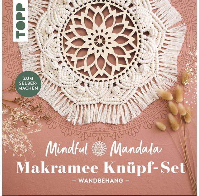 Mindful Mandala Makramee-Knüpf-Set Wandbehang Mandala in Beige aus Baumwolle und Polyester - Bild 1