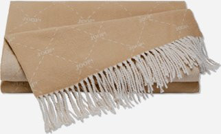 JOOP! FINE-DIAMOND Plaid mit Fransen, Beige, B/T: 130 x 170 cm - Bild 1