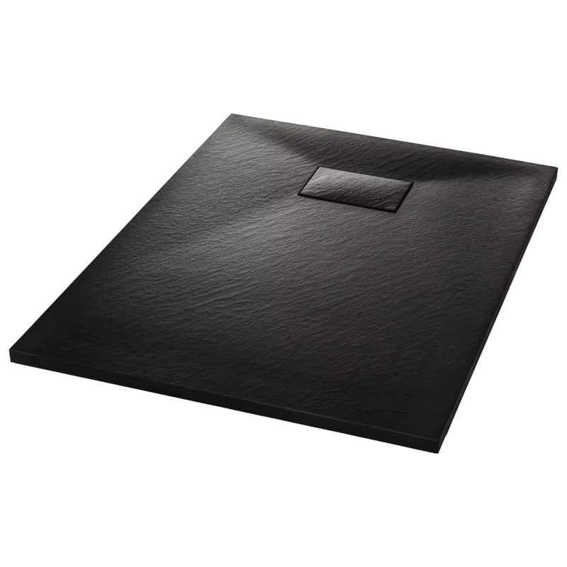 SMC Duschwanne aus Mineralguss in Schwarz, rechteckig, B/T: 100 x 70 cm - Bild 3