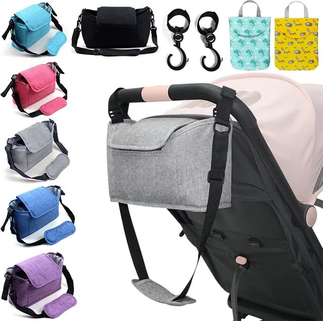 Kinderwagen Organizer mit Getränkehalter in Schwarz als praktisches Baby Buggy Zubehör - Bild 1