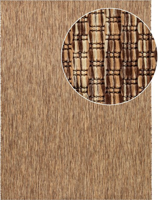 In- & Outdoor-Teppich Venezia quadratisch in Coffee Brown, 150 x 150 cm - Bild 1