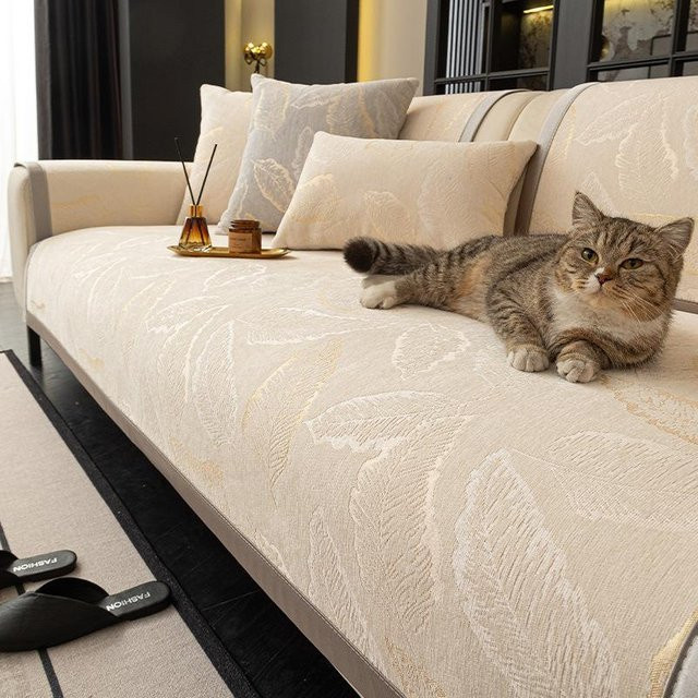 BC-Warm Home Sofa-Bezug aus Chenille mit Jacquard-Muster, rutschfest und fleckabweisend, Breite: 110 cm, Tiefe: 260 cm - Bild 1