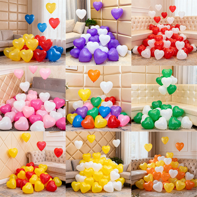 GSF Herzförmige Latex Luftballons für Helium, Durchmesser: 25,4 cm - Bild 1