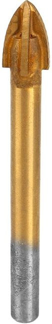 Kkmoon Glasbohrer Set aus Hartmetall mit Titanbeschichtung, 10 mm, Gold, 4 Schneiden mit Kreuz-Speerspitze - Bild 1