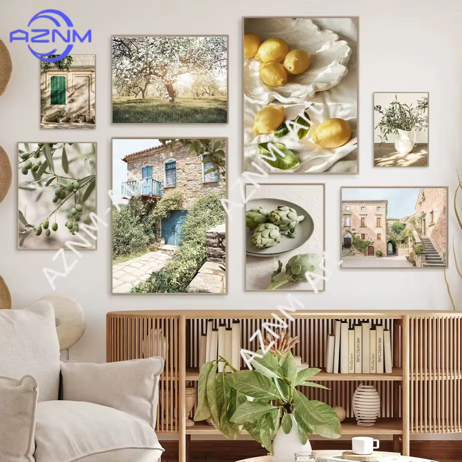KAYOU Wandkunst Leinwandgemälde mit Olivenbaumzweigen und Blättern im skandinavischen Design für dein Wohnzimmer - Bild 2