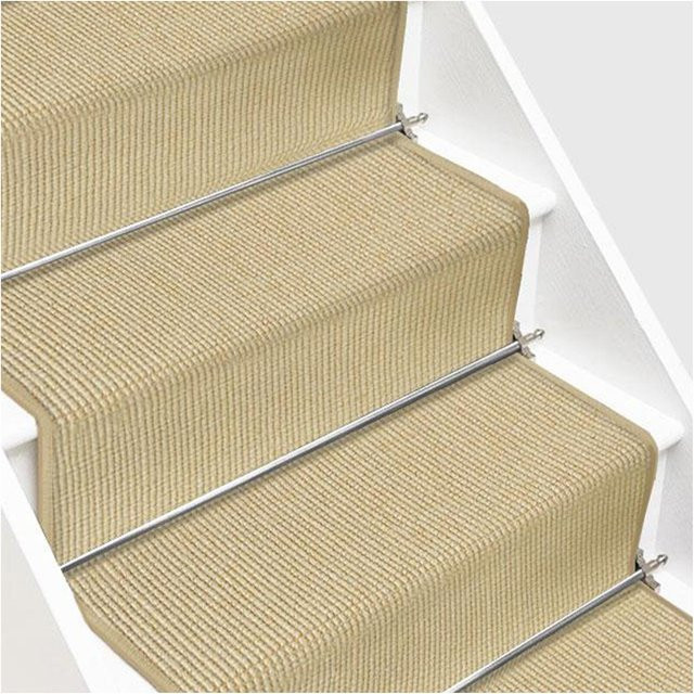 Karat Sisal-Treppenteppich Sylt in Elfenbein/Beige mit rutschfester Unterseite auf Maß - Bild 1