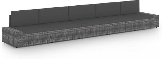 vidaXL 5-tlg Garten-Lounge-Set in L-Form aus Poly-Rattan und Metall in Anthrazit/Grau mit Kissen und abnehmbaren Bezügen - Bild 1