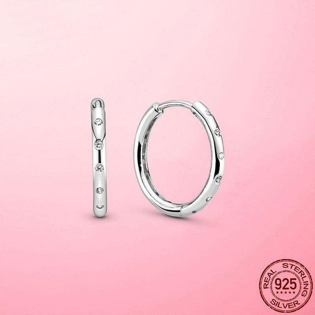 Creolen 925 Silber, Zirkonia, Damen - Bild 1