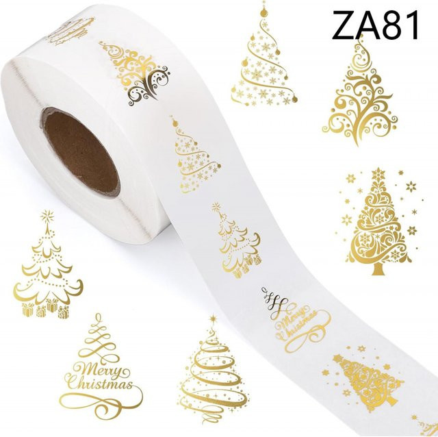 500 Stück Weihnachts Aufkleber in Gold für DIY Geschenkverpackungen und Partydekoration - Bild 1